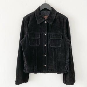 Danier Suede Jacket with Crochet Detail